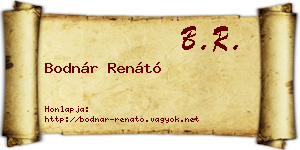 Bodnár Renátó névjegykártya